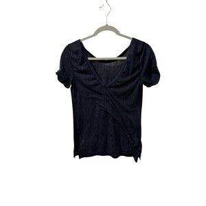 Womens Blue lightweight V-Neck Top By Lululemon Medium (please see measurements)
